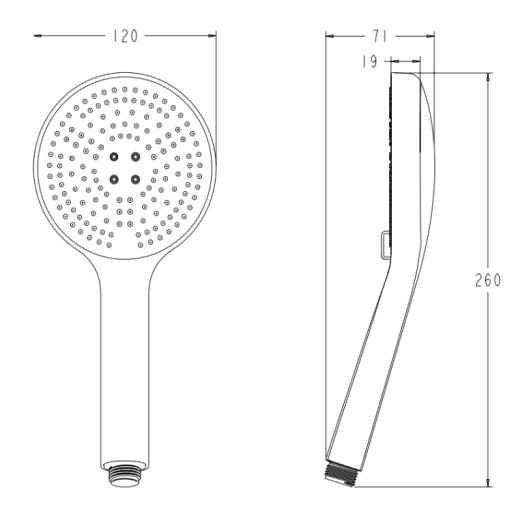 Лійка для душу Koer KP-0406-01 3 функції, хром (KR5410) - 4