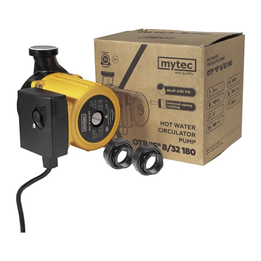 Насос циркуляционный Mytec OTP 8/32S 180, 245 Вт, H 8м, Q 135л/мин, с гайками (25983) - 1
