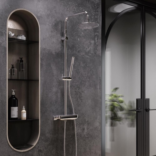 Душова система з душовим змішувачем-полицею Damixa Scandinavian Pure, хром (936780000) - 2