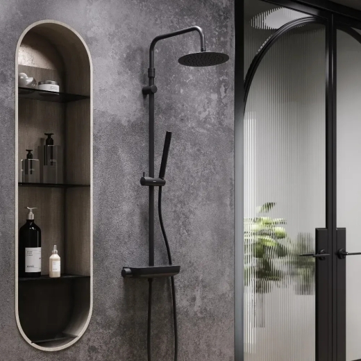 Душова система з душовим ТМС змішувачем полицею Damixa Scandinavian Pure, чорний (936750300) - 3