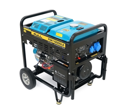 Дизельний генератор FULL FDK10000LE, 1-фазний 230V, 50Hz, 9.4kVA/7.5kW, бак 12,5 л, витрата 2 л/год, ручний/стартер, без АКБ (FDK10000LE) - 2