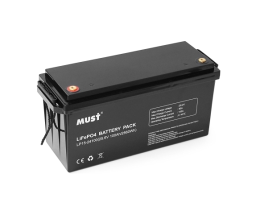 Акумуляторна батарея Must LiFePO4 LP15-24100 25.6V 100Ah, 2,56kWh, BMS50A@4S, 6000 cycles, 522x240x218, 23kg (LP15-24100) - 2