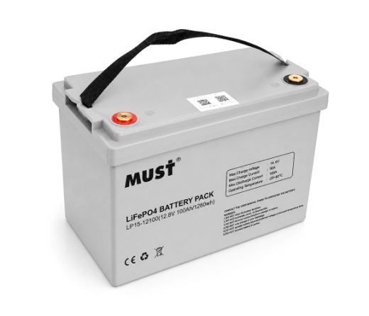 Акумуляторна батарея Must LiFePO4 LP15-12100 12,8V 100Ah, 1,28kWh, BMS50A@4S, 6000 cycles, 339x185x218, 12kg (LP15-12100) - 2