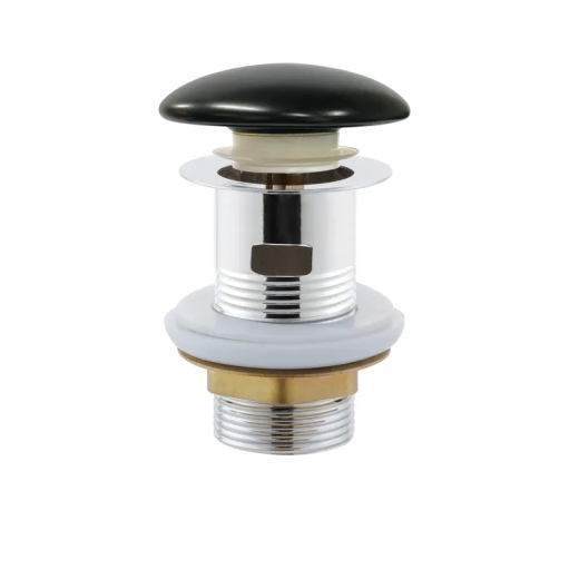 Донний клапан для раковини з переливом MIXXUS POP-UP-08 BLACK 1 1/4'' (СLICK-СLACK) (AC3565) - 1