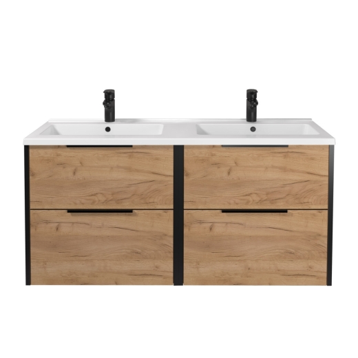 Тумба Мойдодир Line Craft 120-A DOUBLE з умивальником Rodeo 120x2 дуб крафт (00-0009426) - 2