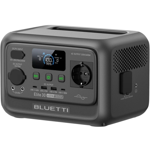 Зарядна станція Bluetti Elite 30 V2, 600 Вт, 288 Вт/год, електростанція для дому, ДБЖ, UPS (EL30V2) - 1
