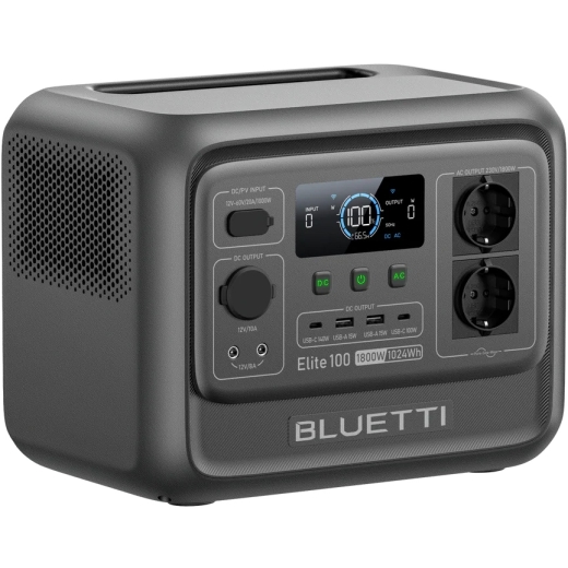 Зарядна станція Bluetti Elite 100 V2, 1800 Вт, 1024 Вт*год електростанція для дому, UPS, ДБЖ, EU (EL100V2) - 1