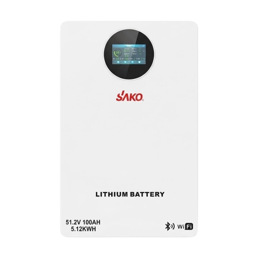 Гібридний інвертор Sako SUNON V 6.5KVA/6200W/48V+120A MPPT + Акумуляторна батарея літій-залізо-фосфатна 100А*год 51.2В 5120Вт*год SK-51.2V100Ah (42-00165+42-00177) - 3