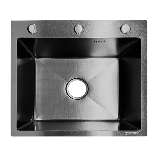 Мойка из нержавеющей стали ZERIX ZH5045 DECOR GRAPHITE (3.0/0.8) графит (ZX6167) - 1