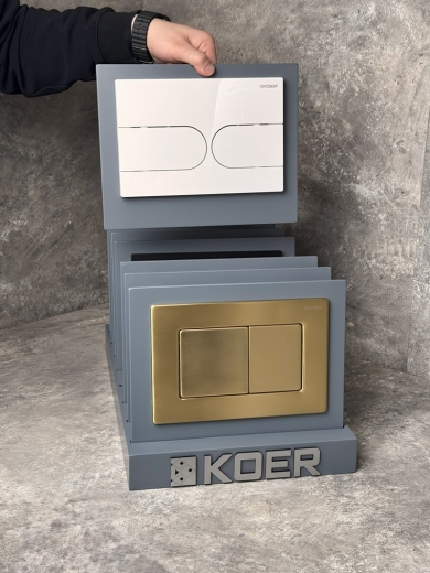 Панель змиву  KOER KT-0604-03 240x160x10mm біла, закруглена кнопка (KR5322) - 7