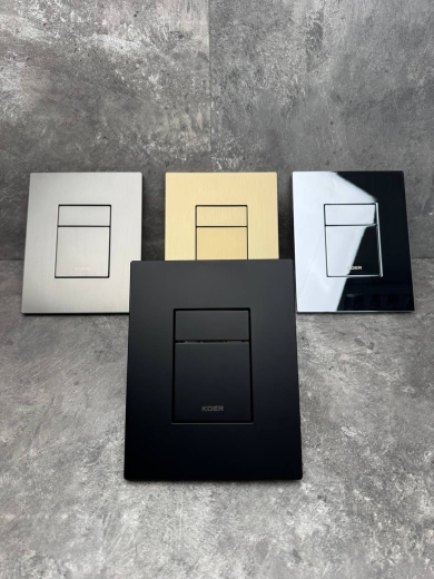 Панель змиву  KOER KT-0607-05 157x198x10mm чорна матова, прямокутна кнопка (KR5346) - 6