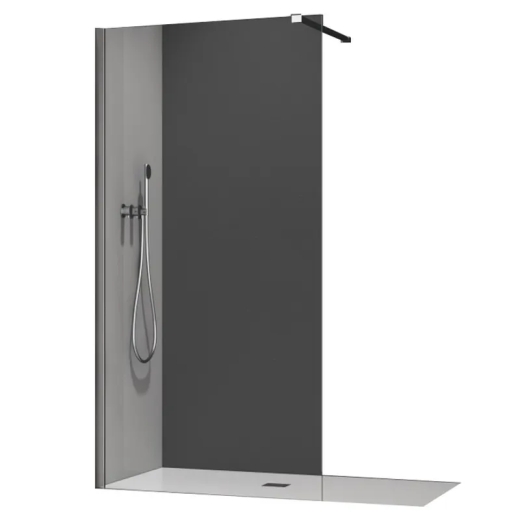 Душова перегородка Walk-In KOER SR SP01-100x200-TR-01 прозоре скло EASY CLEAN 8мм ХРОМ (KR5393) - 1