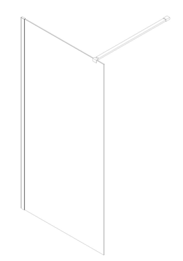 Душова перегородка Walk-In KOER SR SP01-100x200-TR-01 прозоре скло EASY CLEAN 8мм ХРОМ (KR5393) - 2