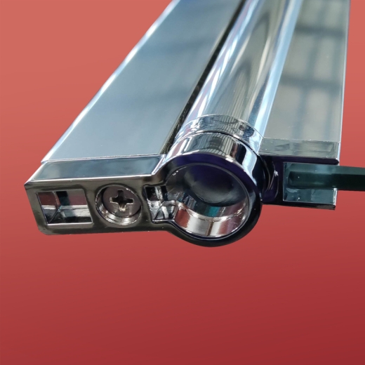 Шторка стеклянная на ванну распашная KOER SR BS01-80x140-TR-01 прозрачное стекло 6мм ХРОМ (KR5400) - 13