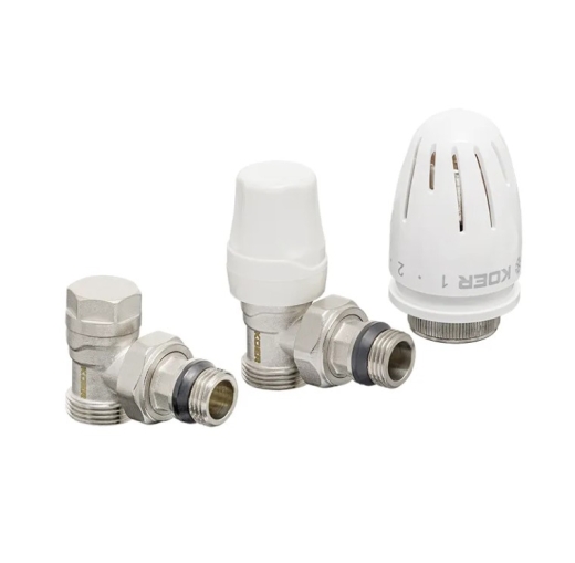 Комплект для підключення радіатора Koer SET-14 - 1/2"x3/4" (кутовий) з термоголовкою ЗЗ (KR3178) - 1