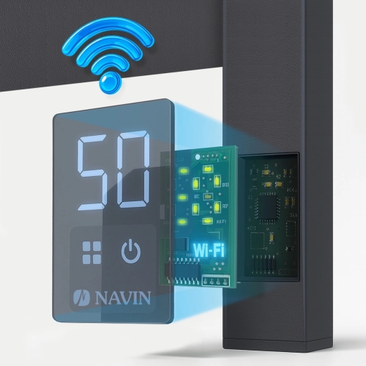 Электрический полотенцесушитель NAVIN Авангард X 480х1200 Sensor с WI-FI левостороннее, черный муар (12-272155-4812) - 6