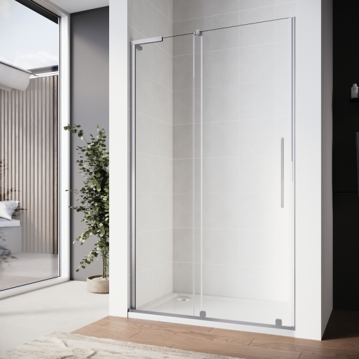 Двері у нішу розсувні Walk-In правосторонні KOER SR SD07 120x200 прозоре скло EASY CLEAN хром (KR5773) - 3