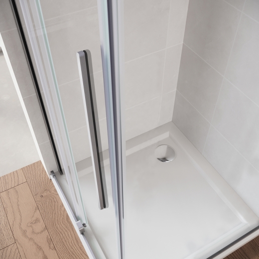 Двері у нішу розсувні Walk-In правосторонні KOER SR SD07 120x200 прозоре скло EASY CLEAN хром (KR5773) - 5