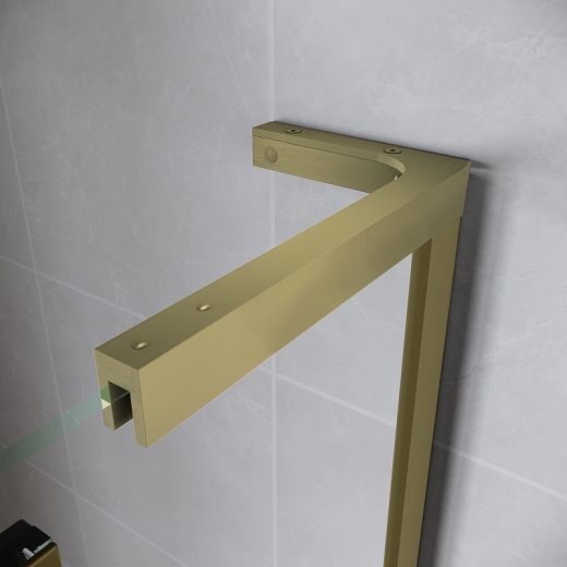 Двері у нішу розсувні Walk-In правосторонні KOER SR SD07 120x200 прозоре скло EASY CLEAN матове золото (KR5774) - 5