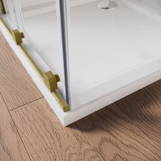 Двері у нішу розсувні Walk-In правосторонні KOER SR SD07 120x200 прозоре скло EASY CLEAN матове золото (KR5774) - 6