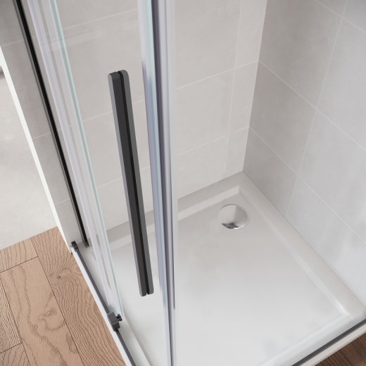 Двері у нішу розсувні Walk-In правосторонні KOER SR SD07 120x200 прозоре скло EASY CLEAN графіт (KR5775) - 4