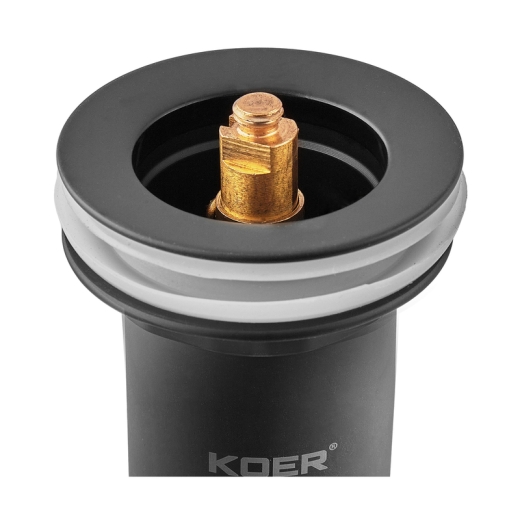 Донний клапан для раковини KOER PW-07-05 1 1/4'' з переливом автоматичний (СLICK-СLACK) (Колір чорний) (KR5785) - 6