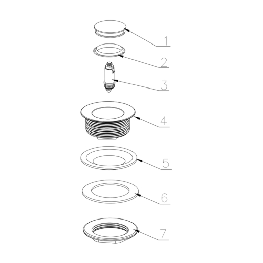 Донний клапан для ванни KOER PW-06-01 1 1/2'' автоматичний (СLICK-СLACK) (Колір хром) (KR5799) - 3