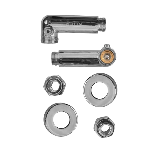 Комплект кранів для рушникосушарки KOER KR.SET.550 - M1/2''xM1/2'' кутовий, запірний, хромований (KR5840) - 4
