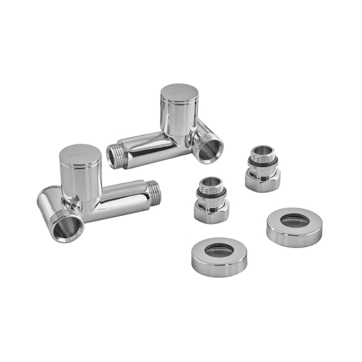 Комплект кранів для рушникосушарки KOER KR.SET.551 - M1/2''xM1/2'' кутовий, під ТЕН хромований (KR5841) - 4