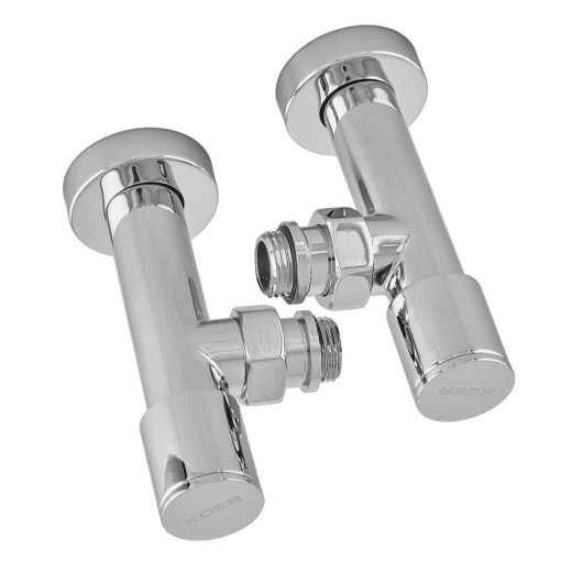 Кран для рушникосушарки KOER KR.SET.533 - M1/2''xM1/2'' кутовий, подовжений, хромований (KR5842) - 3