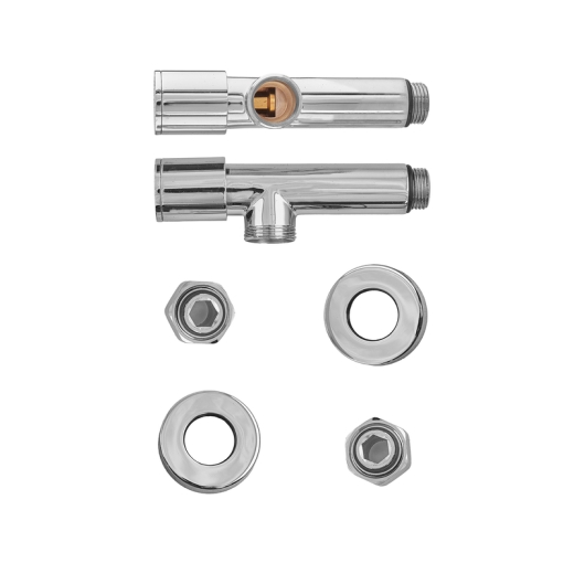 Кран для рушникосушарки KOER KR.SET.533 - M1/2''xM1/2'' кутовий, подовжений, хромований (KR5842) - 4