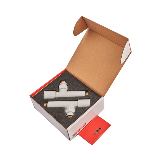 Комплект кранів для рушникосушарки KOER KR.SET.534 WHITE - M1/2''xM1/2'' кутовий, подовжений (KR5843) - 6