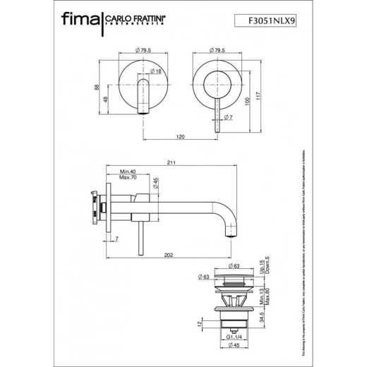 Змішувач для умивальника Fima Spillo Up Chrome (F3051NLX9CR) - 3