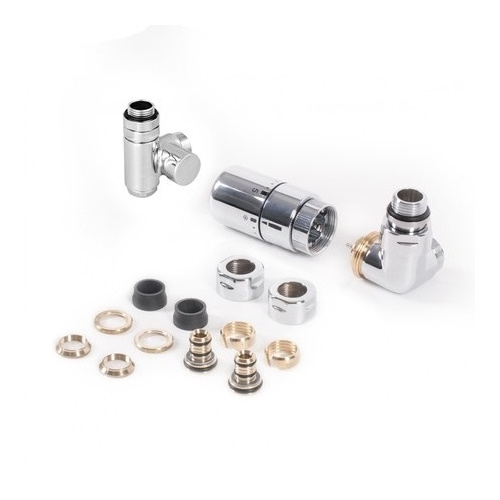 Набір вентилів термостатичний тривісний з трійником правий TERMA Set Of Valves хром WRZTCG5-CR - 1