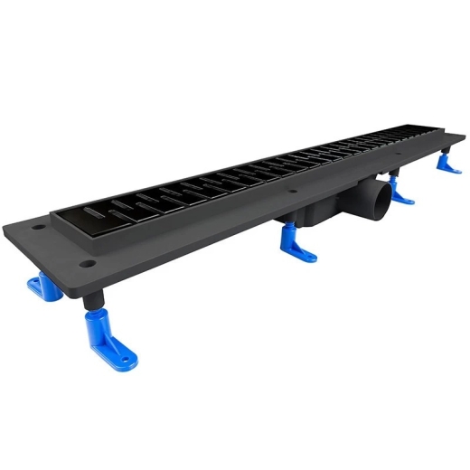 Душовий канал із решіткою STYRON Medium чорний (STY-M-70-FF) - 1