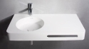 Підвісний кам'яний умивальник-стільниця Volle Solid Surface з рушником, 75x48, білий (13-40-742) - 2