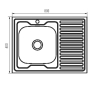 Мойка кухонная ZERIX Z8060L-06-160P polish (ZS0602) - 2