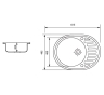 Мийка кухонна ZERIX ZS-6250R-06 Бежева (ZX4549) - 4