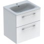 Комплект тумбы с умывальником Geberit Selnova Square slim rim, 60х50, со шкафчиком, два ящика, белый (501.236.00.1) - 1