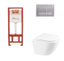 Набор 3в1 Qtap Robin Ultra Quiet унитаз подвесной QT1333046EUQW + Nest комплект инсталляции (QT1333046EUQW45143) - 1