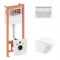 Набор 3в1 Qtap Robin Ultra Quiet унитаз подвесной QT1333046EUQW + Nest комплект инсталляции (QT1333046EUQW45142) - 1