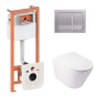 Набір 3в1 Qtap Swan Ultra Quiet унітаз підвісний QT16335179W + Nest комплект інсталяції (QT16335179W45150) - 1