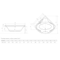 Ванна акриловая Radaway Keria (WA1-37-150x150US) 150x150 см с ножками + сифон R135L - 2