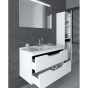 Тумба с умывальником подвесная Veronis Tria 85 White VE-TTRIAWB85 Тумба (85х45х52) + зеркало. Цвет: Белый с черным. - 3