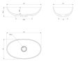 Умивальник Omnires Shell 60x35 white (SHELLUNBM) овальний - 2