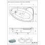 Ванна акриловая SWAN Bianca правая 155х95 асимметричная с панелью (R.05.155.95) - 4