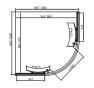 Душова кабіна Dusel EF-182B Black Matt 100x100x190 (DUS518211) - 8