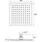 Верхний душ Ravak Chrome, Slim 982.01 (200 мм) X07P334 - 2