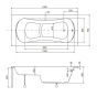 Ванна акрилова Besco Aria Rehab 120x70 - 3
