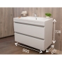 Тумба Fancy Marble Borneo 1000 с умывальником Lucia 1000, Borneo 1000 + 1310101 - 2
